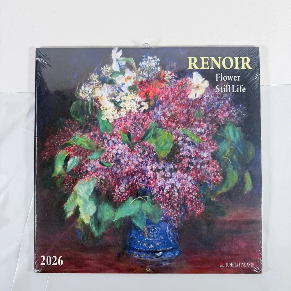 Renoir Flower Still Life 2026 Tushita Fine Arts 16-Month Wall Calendar NWT